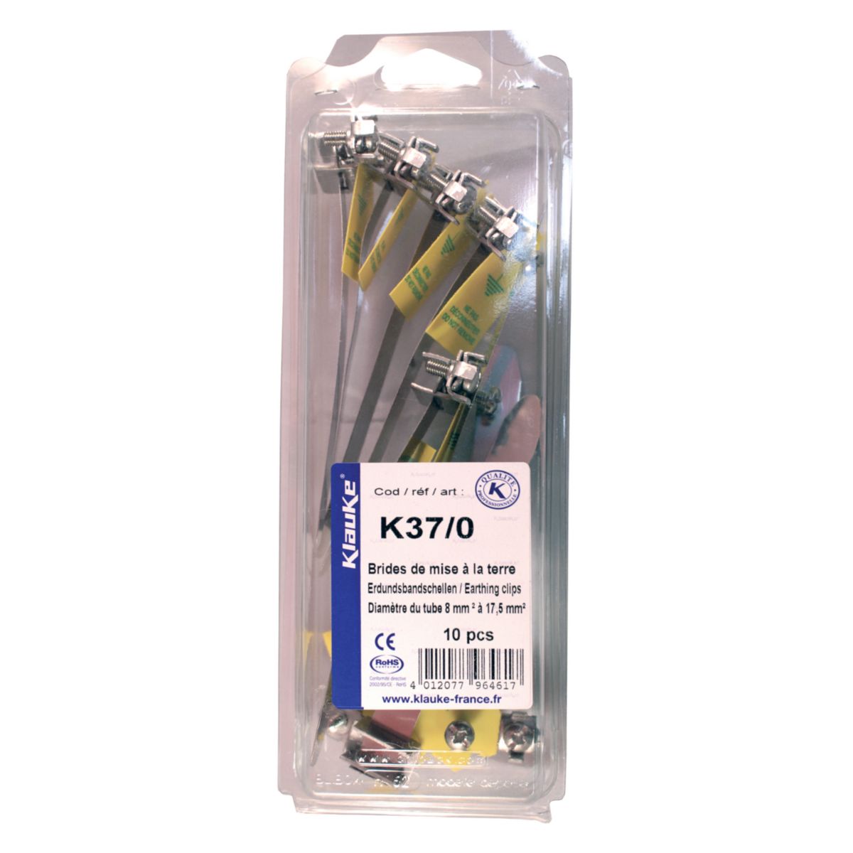 Collier De Mise à La Terre KLAUKE - Collier laiton de mise à la terre 10-17,5mm Réf K370 | Clim+