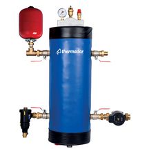 Ballon tampon 50L prêt-à-poser 4 piquages + vase d'expansion 12L avec raccord rapide ZR558 + chandelier isolé et équipé  Réf. BCROSS50SK