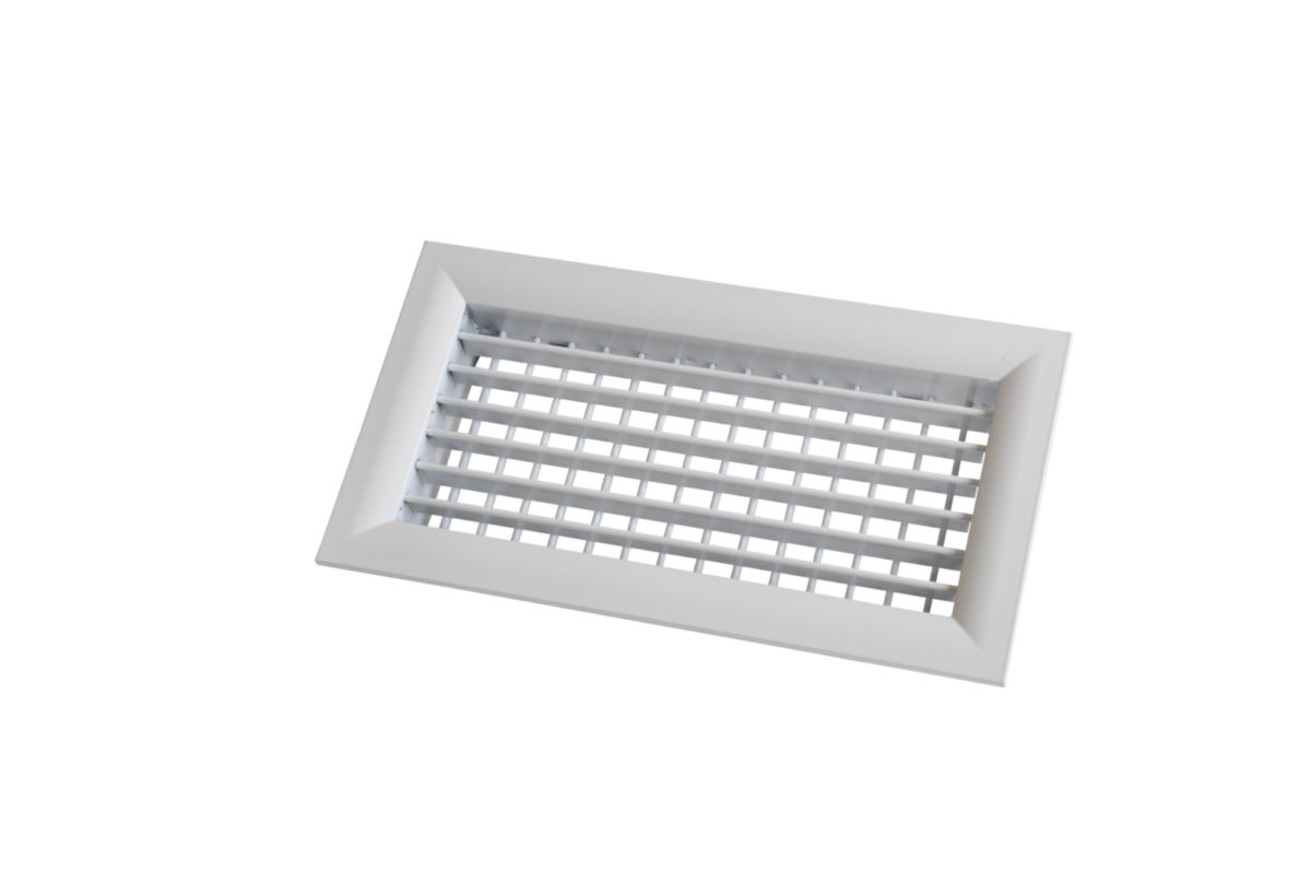 Grille da/ération /à encastrer en aluminium Blanc 130 x 300mm
