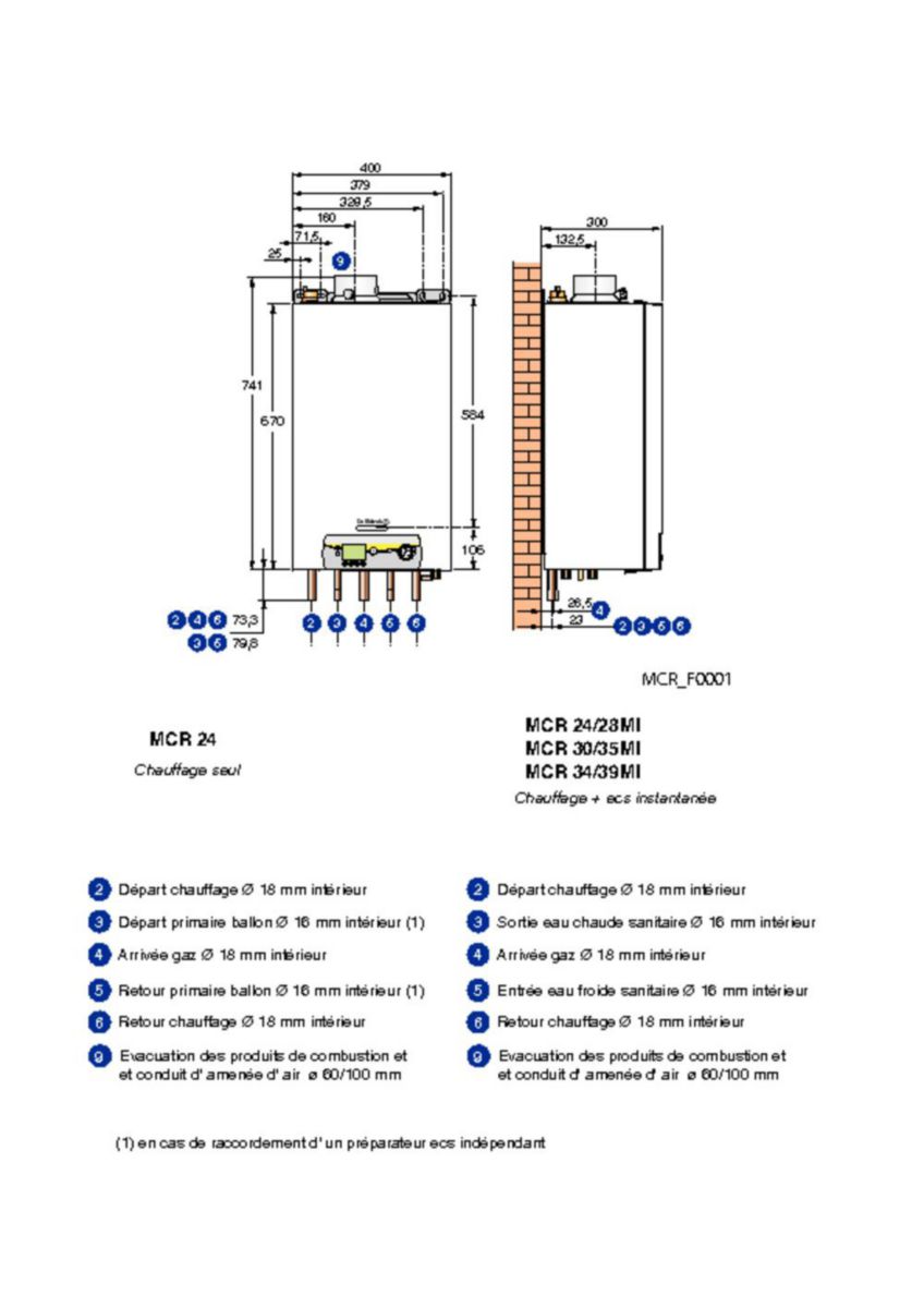Fiche Technique Chaudiere De Dietrich Mcr 24 28 Mi