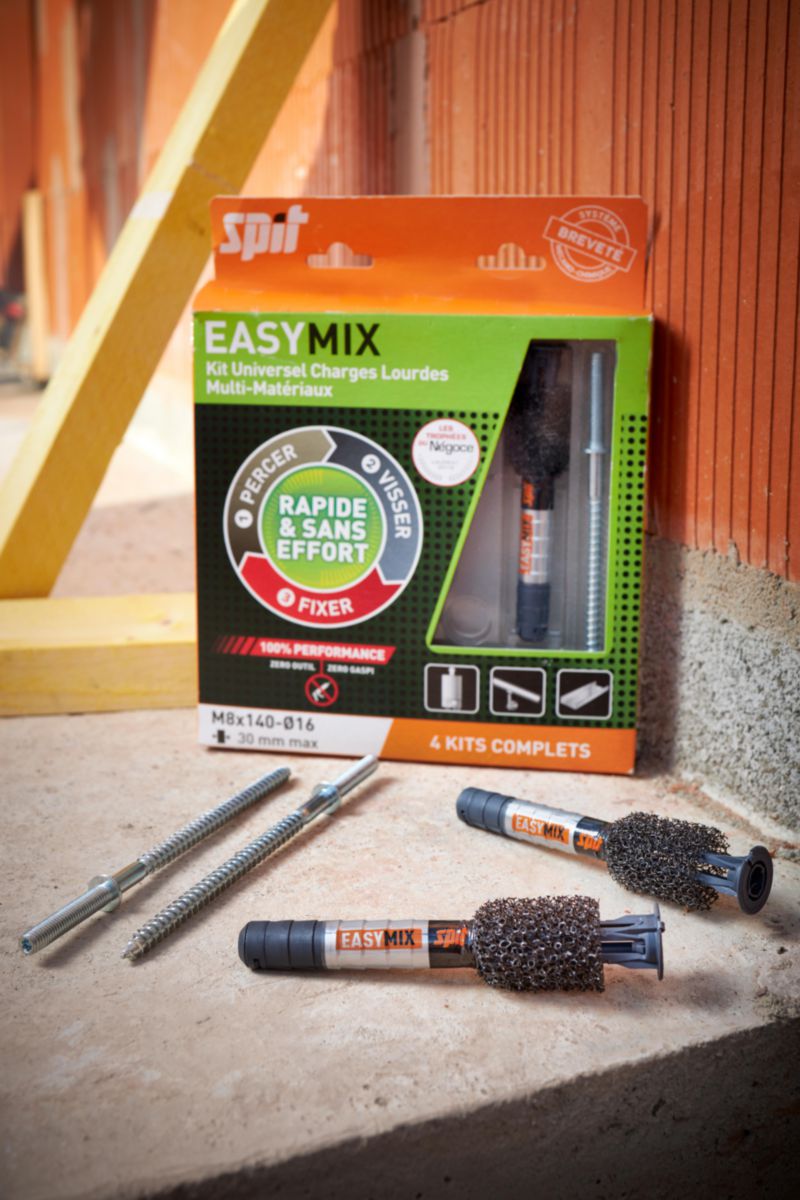 Cheville Easy-Mix Kit M8 x 140 - BLISTER de 4 pièces Réf. 060197