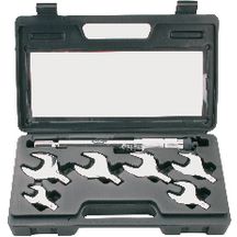 Clé réglable de 10 à 75Nm et 6 têtes à fourches plates 17, 22, 24, 26, 27 et 29mm Réf. 633 A