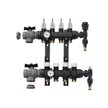 Collecteur plancher chauffant basse température Altech en synthèse 5 circuits, complet avec raccords