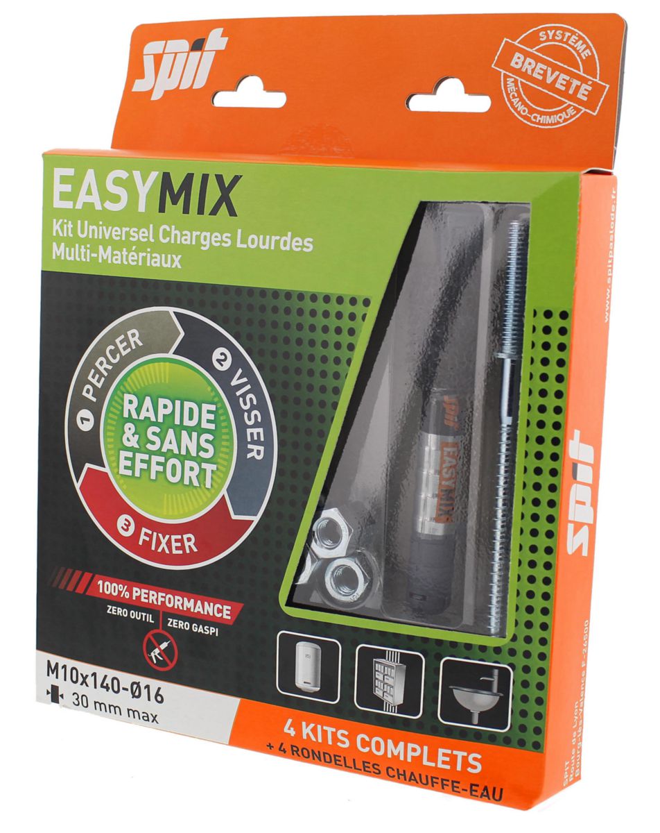 Cheville Easy-Mix Kit M8 x 140 - BLISTER de 4 pièces Réf. 060197