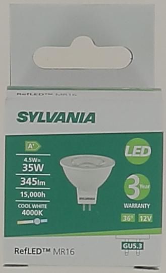 Ampoule 12V SYLVANIA MR16 4,5W GU5.3