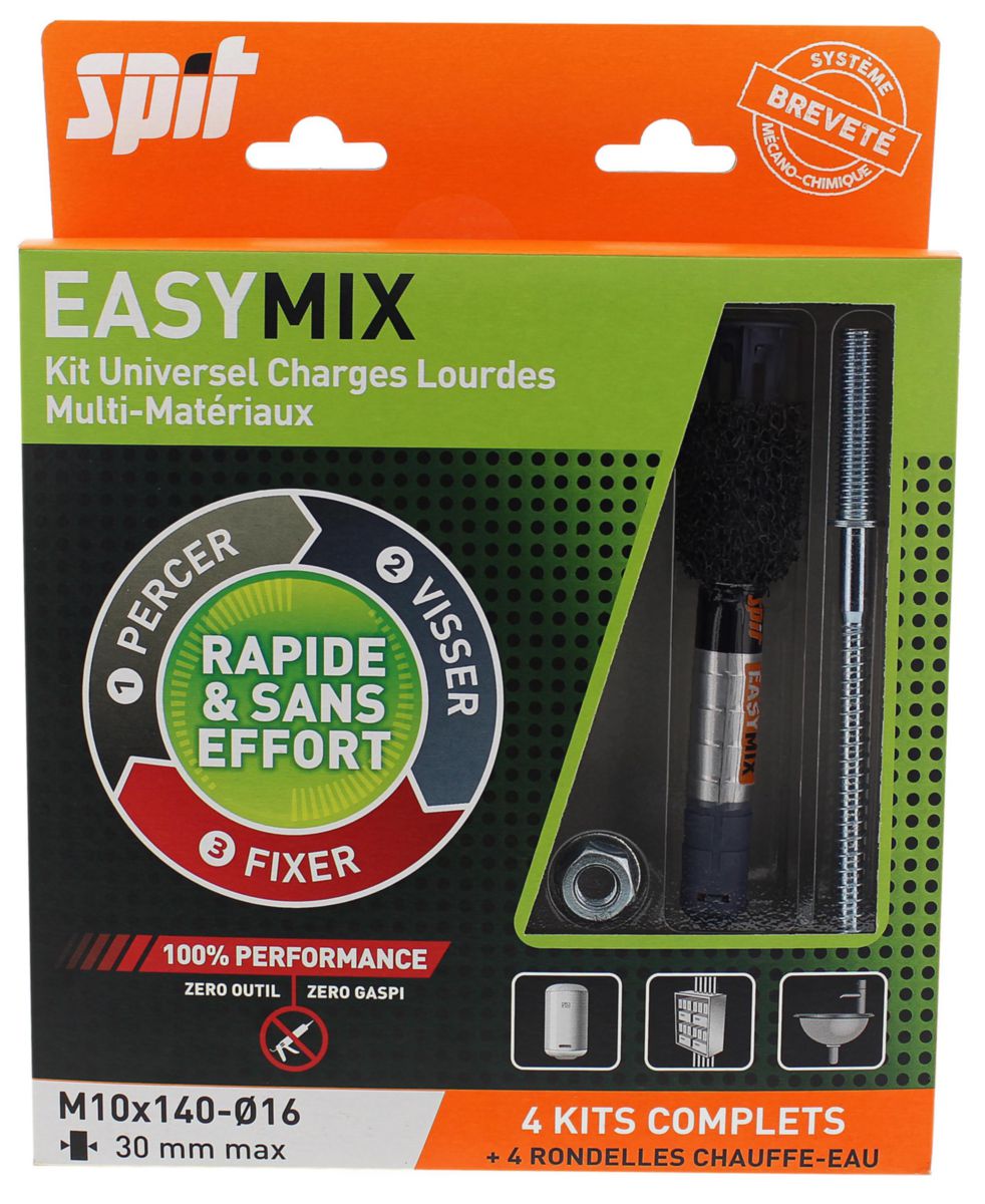 Cheville Easy-Mix Kit M8 x 140 - BLISTER de 4 pièces Réf. 060197